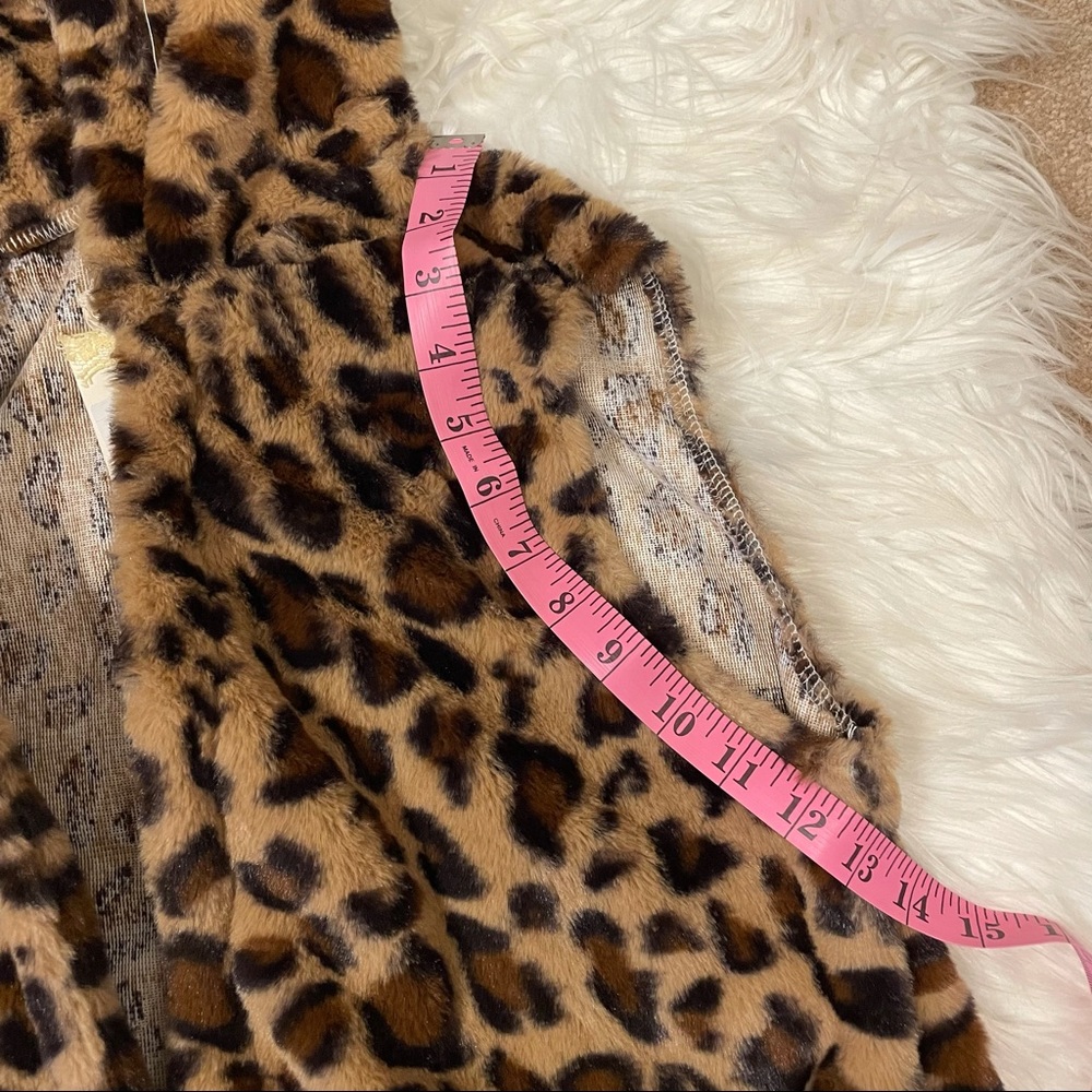 Anthropologie NWT soft leopard print vest open jacket w/big hood size small - Picture 9 of 11